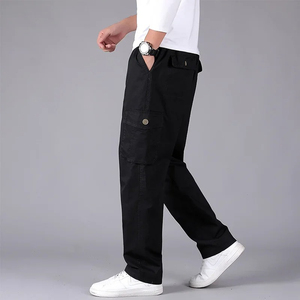 Pantalones cargo transpirables ligeros de algodón 100% para hombre, ropa de trabajo de verano y primavera, talla grande 6XL, joggers informales de escalada con cordón - Product Image 5