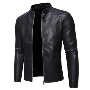 Tendance hommes en cuir de mouton véritable toile veste manches longues personnalisé imprimé imperméable coupe-vent Racer veste décontracté hiver - Product Image 6