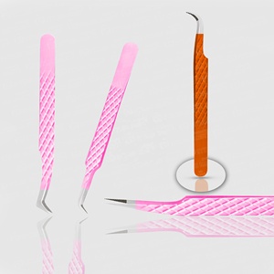 New Arrival Color Multi and <b>Pink</b> Stainless Steel Eyelash Extension Tweezers Hand Made Available All Color Custom Logo - Product Image 2