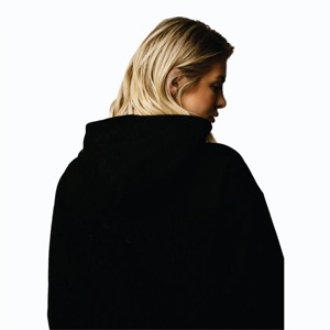 100% coton goutte épaule coupe décontractée deux pièces capuche établi décontracté noir femmes survêtement - Product Image 1