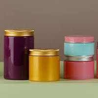 Bocaux en plastique PET violet de la marque Unalilia, avec logo personnalisé imprimé en sérigraphie, couvercles à vis en aluminium, pour biscuits, gelée, bonbons, confiture, aliments