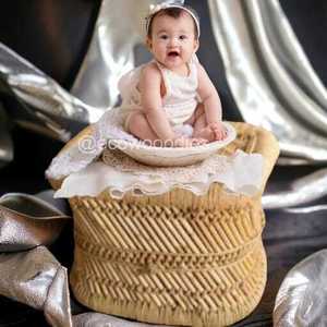 Prix de gros Bambou Ottoman Tabouret Bambou Enfants Nouveau-Né Photographie Prop Os Incrustation Console - Product Image 2