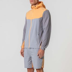 Vestes coupe-vent personnalisées de haute qualité 95% polyester 5% spandex tissées dans les quatre sens vêtements de sport extensibles survêtements légers pour hommes - Product Image 1