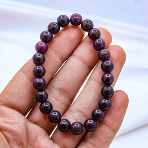 Memoria Jewels Wholesale Price Natural Smooth Ruby Gemstone Vintage Beaded <b>Chakra</b> Healing Stretchable <b>Bracelet</b> for Women IGI - Product Image 6