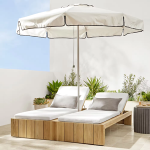 Chaises longues doubles de style luxueux pour l'extérieur, chaises longues de jardin, chaises longues en bois pour piscine et décoration de villa - Product Image 6
