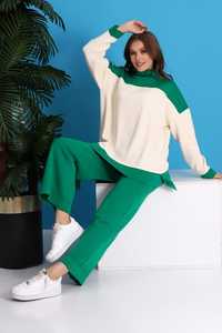 Suéter de pierna ancha informal de cintura alta para mujer, pantalones de otoño Winte de alta calidad, conjunto de dos piezas, traje de punto para deportes de Yoga y hogar - Product Image 5