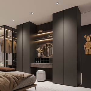 Nueva Colección Inspirada en el Estilo <span class=keywords><strong>Poliform</strong></span>, Muebles de Guardarropa Personalizados de Lujo con Sistema Abierto, Elegancia Oscura, para Casa o Villa - Product Image 1