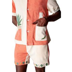 Gusanito Cabana and Shorts Set con Agave y Gusano Bordado Real Shell Botones Ligero Terry Perfecto para el verano - Product Image 5