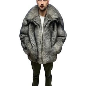 Manteau en fausse fourrure 2026, classique, pour homme, en fourrure de vison, vêtement d'hiver de luxe, veste longue coupe-vent chaude, style en fausse fourrure de renard - Product Image 1