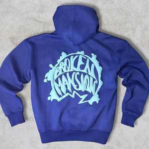 Sudadera de algodón pesado de gran tamaño con gráfico de invierno, sudadera con cremallera con estampado de pantalla gruesa, sudaderas con capucha de lana recortadas con cremallera cuadrada para hombres - Product Image 5