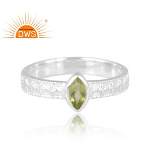 New Trending Design Sterling Silver Natural Peridot Gemstone Ring Custom Design Jewelry For Women Gift For Her - Product Image 3