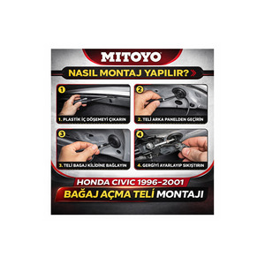 Cable de Apertura de Maletero Duradero para Honda Civic 1996-2001, Pieza Compatible 74880-S04-G01, Larga Duración - Product Image 2