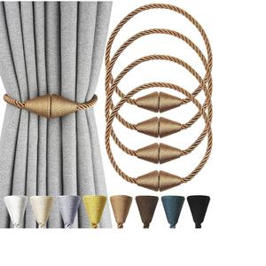 ผ้าม่านตกแต่งบ้านผ้าม่าน Tiebacks ผ้าม่านแม่เหล็กหัวเข็มขัด 18 นิ้วผ้าม่าน Tie กลับยุโรปสานเชือก Holdback - Product Image 6