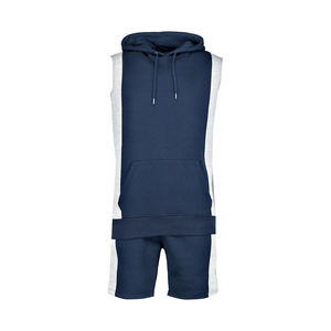 Ensemble de survêtements streetwear unisexe avec logo personnalisé, ensemble 2 pièces d'été pour femme, short en coton, ensemble de survêtement sans manches pour homme - Product Image 4