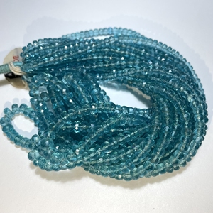 Cuentas de taladro central de 3,75-5MM con forma de Rondelle facetadas de apatita azul cielo Natural para la fabricación de joyas - Product Image 3