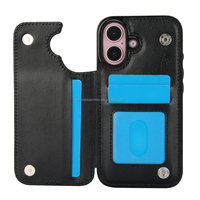 Étui de téléphone portable antichoc avec double bouton, support multi-positions, fente pour cartes et coque rigide pour iPhone 16 17 Plus 16 17 Pro Max