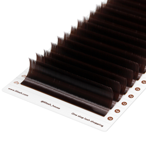 Cils classiques marron clair plateaux de cils individuels doux cils de vison plume en gros emballage personnalisé moelleux - Product Image 2
