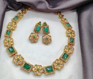 Premium Quality Antique Exclusive Unique Design <b>Gold</b> Plated Necklace <b>Set</b> With <b>Earrings</b> For Wedding Collection For Women - Product Image 2