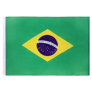 핫 세일 사용자 정의 3x5ft 210D 나일론 자수 브라질 국기 실내 야외