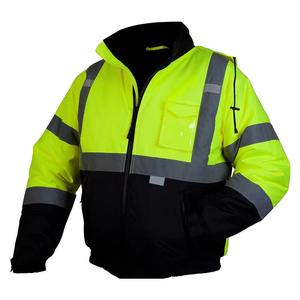 Veste de travail de sécurité personnalisée de haute qualité pour hommes, vêtements de travail réfléchissants à capuche, haute visibilité, imperméable et coupe-vent, OEM - Product Image 1