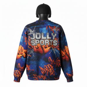 Sudadera Sublimada para Mujer, Felpa Suave de Poliéster GSM, Multicolor Azul Naranja, Logotipo Personalizado, Sudadera Sublimada para Mujer - Product Image 2