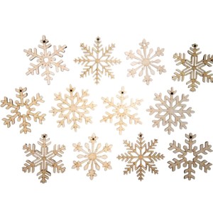 Classic <b>Wooden</b> Christmas Ornaments Laser Cut Wood <b>Slices</b> Hanging Pendants For Christmas Tree Decorations Holiday <b>Crafts</b> And Gift - Product Image 6