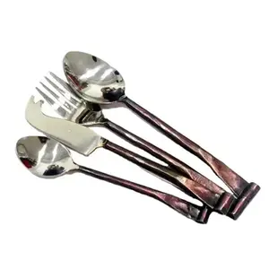 Ensemble de couverts en acier inoxydable antique avec finition miroir, parfait pour les hôtels, les restaurants et les tables de mariage - Product Image 1