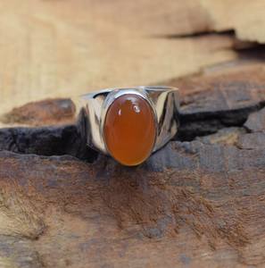 Red Carnelian Sterling Silver Ring Oval Gemstone August Birthstone Handmade Jewelry For <b>Women</b> - Product Image 3