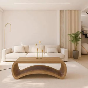 Table minimaliste moderne en marbre Base en bois Design minimaliste élégant et élégant Idéal pour la maison, le bureau ou le salon de l'Inde - Product Image 1