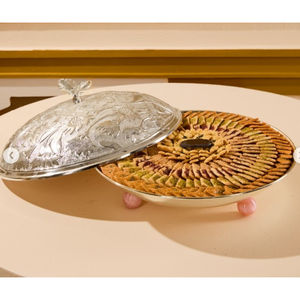 Tazón de mesa único para servir dulces de chocolate Tazón de chocolate de metal plateado de la más alta calidad para bodas y ocasiones especiales - Product Image 5