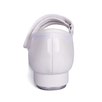 Zapatos de tap dance de charol con correa fácil de poner, color marrón, de PU brillante, transpirables y ligeros para mujer y hombre, en stock en EE. UU.