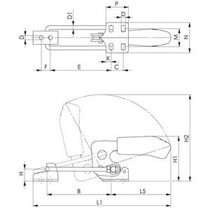Size 3 Horizontal AMF <b>Clamps</b> No. 6848H Locking <b>Clamp</b> - Product Image 3