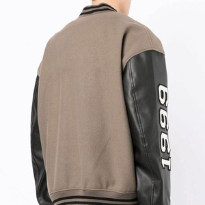 ODM Vintage Canvas Varsity Jacket <b>Stand</b> Heavy <b>Weight</b> Unisex Winter Outerwear Custom Embroidery Streetwear Fashion Wholesale - Product Image 2