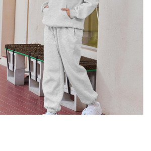 Traje de chándal con estampado de peso pesado con capucha para mujer, traje informal sólido para Otoño e Invierno - Product Image 5