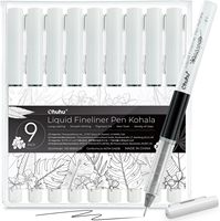 Stylos liquides Fineliner 9 tailles Ohuhu Stylos à dessin Liquid Fineliner Stylos à encre noire pigmentée Micro stylos à pointes assorties