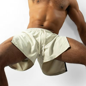 กางเกงกีฬาขาสั้นผู้ชายกางเกงขาสั้นแฟชั่นมีซิปด้านข้างแห้งเร็วเข้ายิมวิ่งชายหาดออกกำลังกายฟิตเนสฝึกซ้อม - Product Image 4