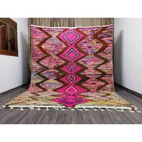 Moroccan Handmade Wool Rugs Authentic Berber Carpets Natural Wool Artisan Craftsmanship Custom Size Floral Travel Picnic Home