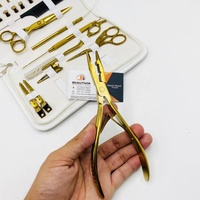 Kit d'outils professionnels pour extensions capillaires à micro-anneaux en acier inoxydable, multifonctionnels, écologiques, avec logo personnalisé, pour pointes I et pointes plates