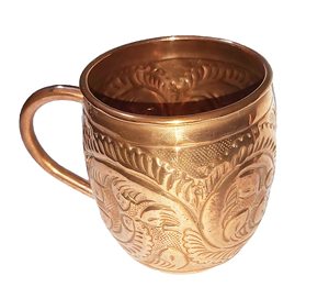 Tazas de mula de metal de cobre de Moscú hechas a mano 100% CAPACIDAD DE 18 oz en relieve sólido puro para fiestas - Product Image 1