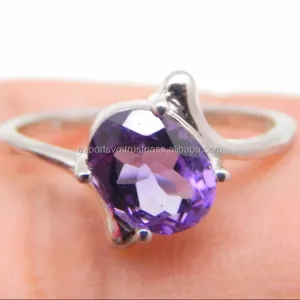 Nice Amethyst Quartz Gemstone Silver ring 925 Sterling Silver 925 Ring Anel De Casamento para as mulheres