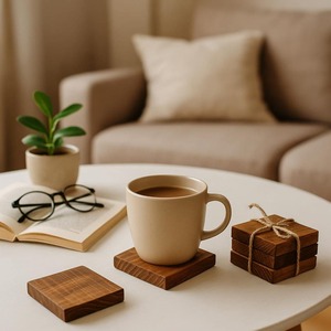 Sous-verres à thé en bois naturel les plus vendus résistants à la chaleur durables et réutilisables pour tasses, tasses et verres disponibles au meilleur prix - Product Image 2