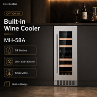 Armoire climatique à vin autoportante à encastrer Refroidisseur à vin Armoire à vin Affichage à température contrôlée