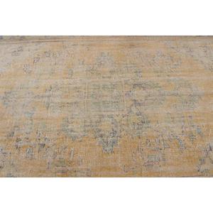 Tapis turc vintage 4,9x8,7 pieds, tapis en laine jaune à motifs floraux - Product Image 5