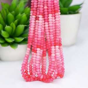 Vente en gros de perles de pierre rondelle lisse opale naturelle rose ombragée 7mm 9mm pierre précieuse en vrac pour la fabrication de bijoux - Product Image 1