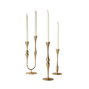 Bougeoir moderne couleur or aspect laiton fait à la main Top vente métal décoratif pour fête mariage utilisation de décoration - Product Image 3