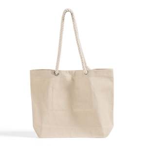 Sac fourre-tout en coton durable de taille moyenne avec poignées en corde fantaisie, imprimé par transfert thermique pour la publicité d'aliments ou de cadeaux - RP200 - Product Image 1