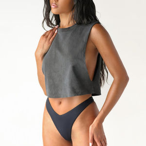 Factory Direct Cotton <b>Crop</b> <b>Top</b> for Women XS Size Quick Dry Stretch <b>Sexy</b> Workout Gym Yoga Loose Plain Design Women Tank <b>Tops</b> - Product Image 2