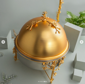 New Design Stainless Steel <b>5L</b> Chafing Dishes Hotel Hign Quality Luxury Serving Dish Customized Fancy Food Warmer Gold Dish - Product Image 4