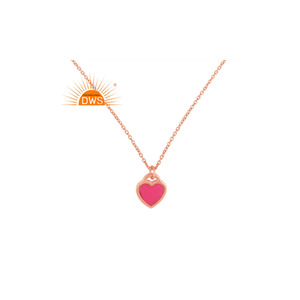 ขายดีที่สุดโรสโกลด์ชุบสีเงินสีแดงเคลือบ925หัวใจดีไซน์จี้มีสไตล์เครื่องประดับดีมีสไตล์สำหรับผู้หญิงของขวัญสำหรับผู้หญิงสำหรับเธอ - Product Image 1