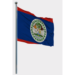 Drapeau extérieur du Belize avec impression numérique, mât en aluminium durable, bannières en polyester satiné effet soie - Product Image 1